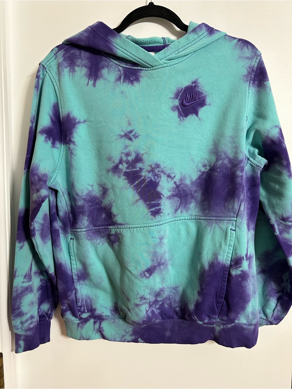 Nike Women’s Tie-Dye Crewneck Hoodie - Teal & Purple